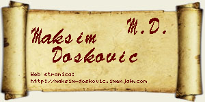 Maksim Dosković vizit kartica